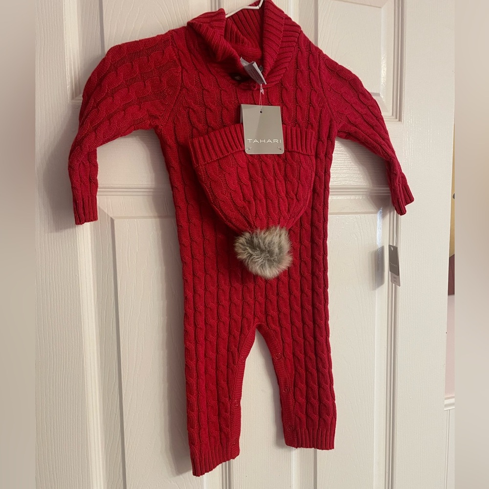 NWT Tahari sweater onesie and hat